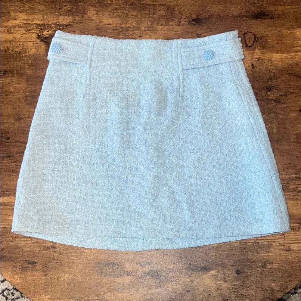 Zara High Waist Light Blue Mini Skirt